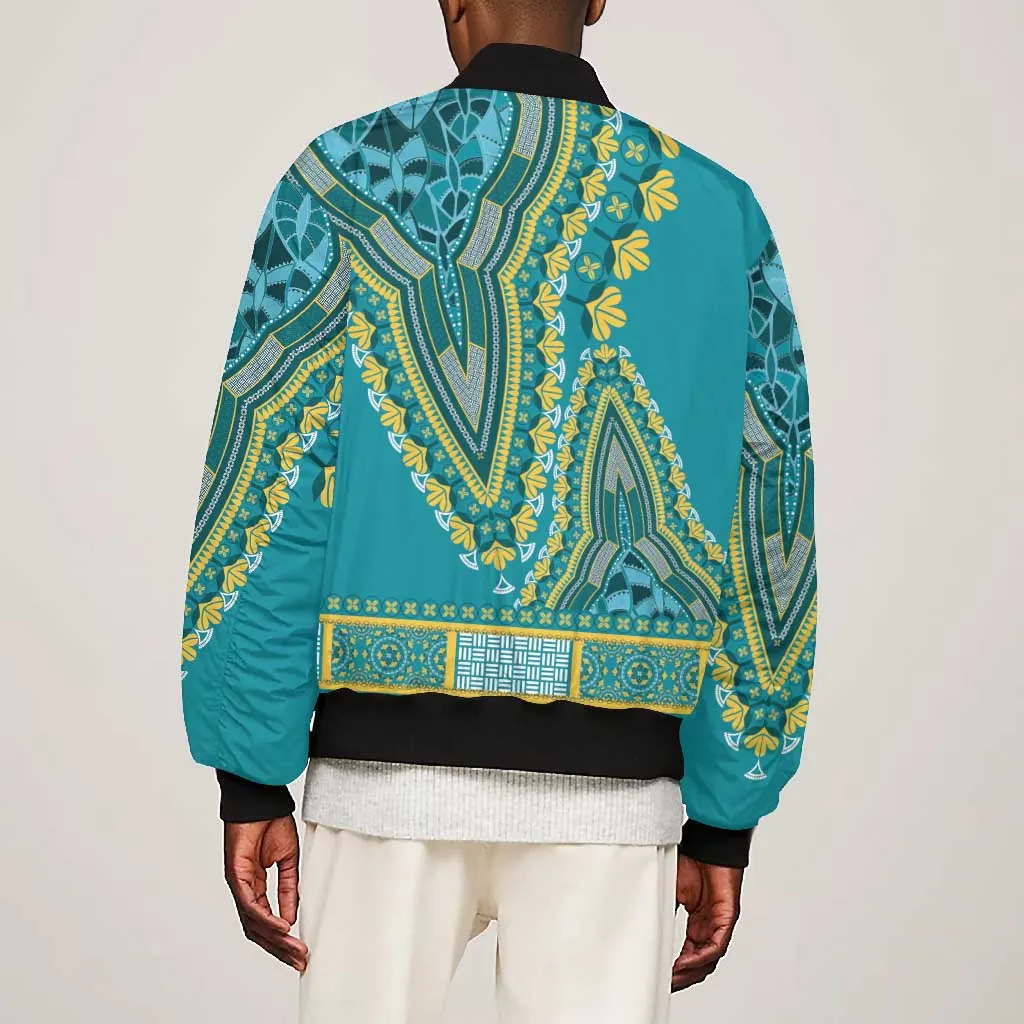 Dashiki Bomber Jacket Luxury Afro - Teal LT7