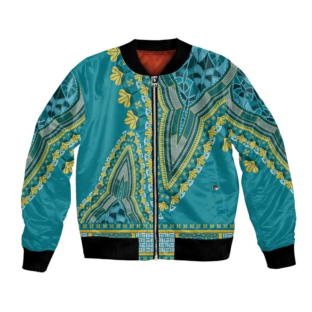 Dashiki Bomber Jacket Luxury Afro - Teal LT7