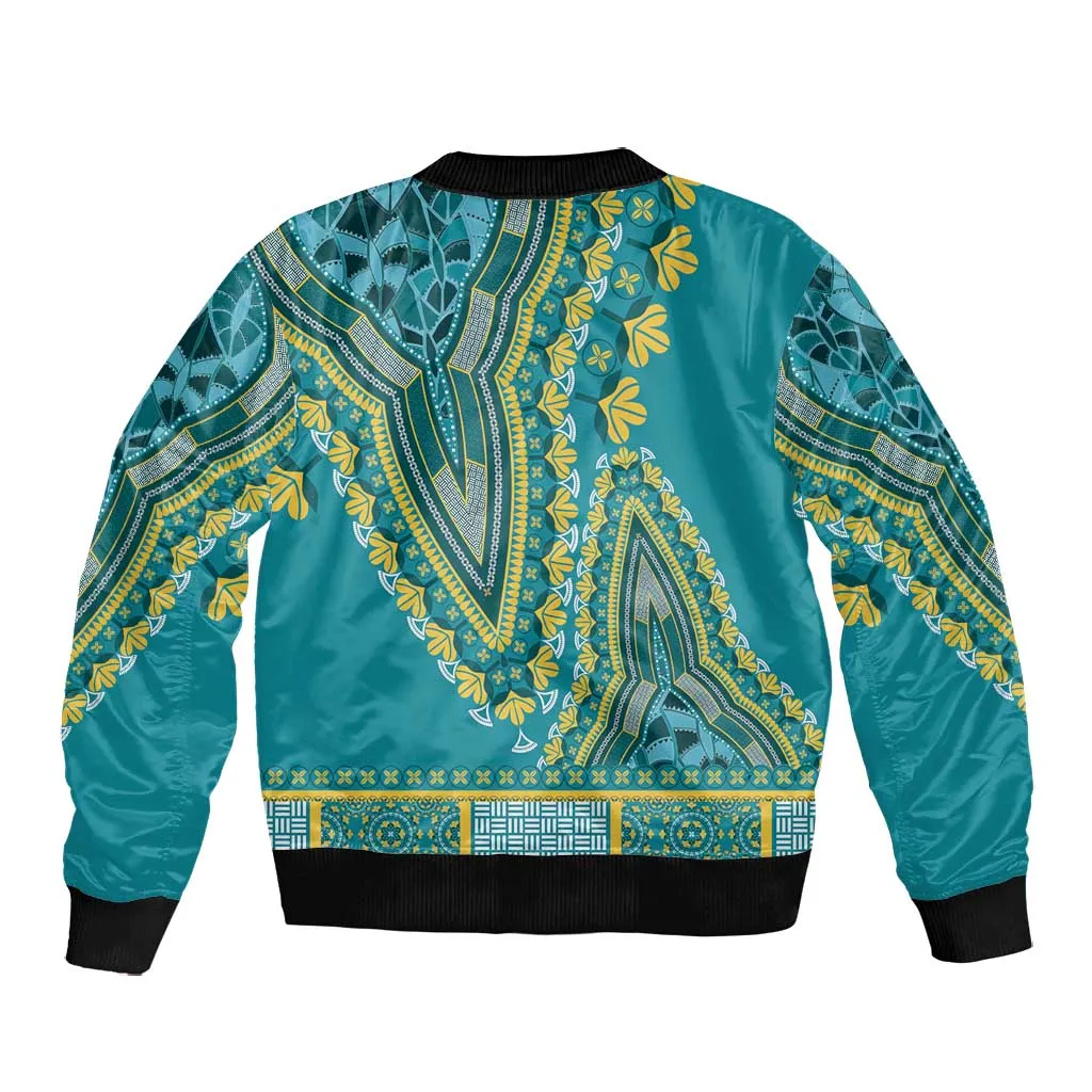 Dashiki Bomber Jacket Luxury Afro - Teal LT7