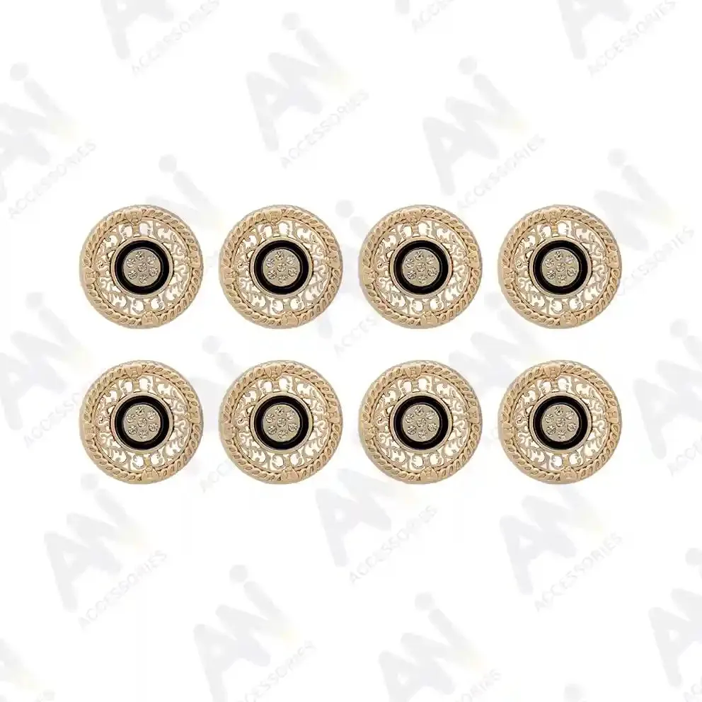 Decorative Metal Buttons with Rhinestone Accents