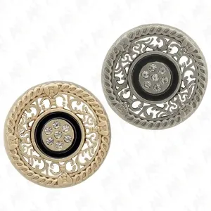 Decorative Metal Buttons with Rhinestone Accents