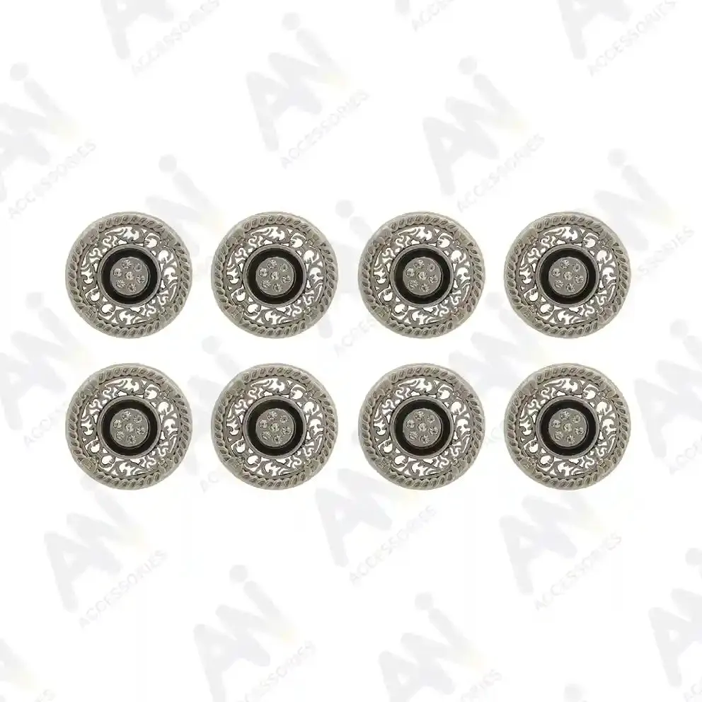 Decorative Metal Buttons with Rhinestone Accents