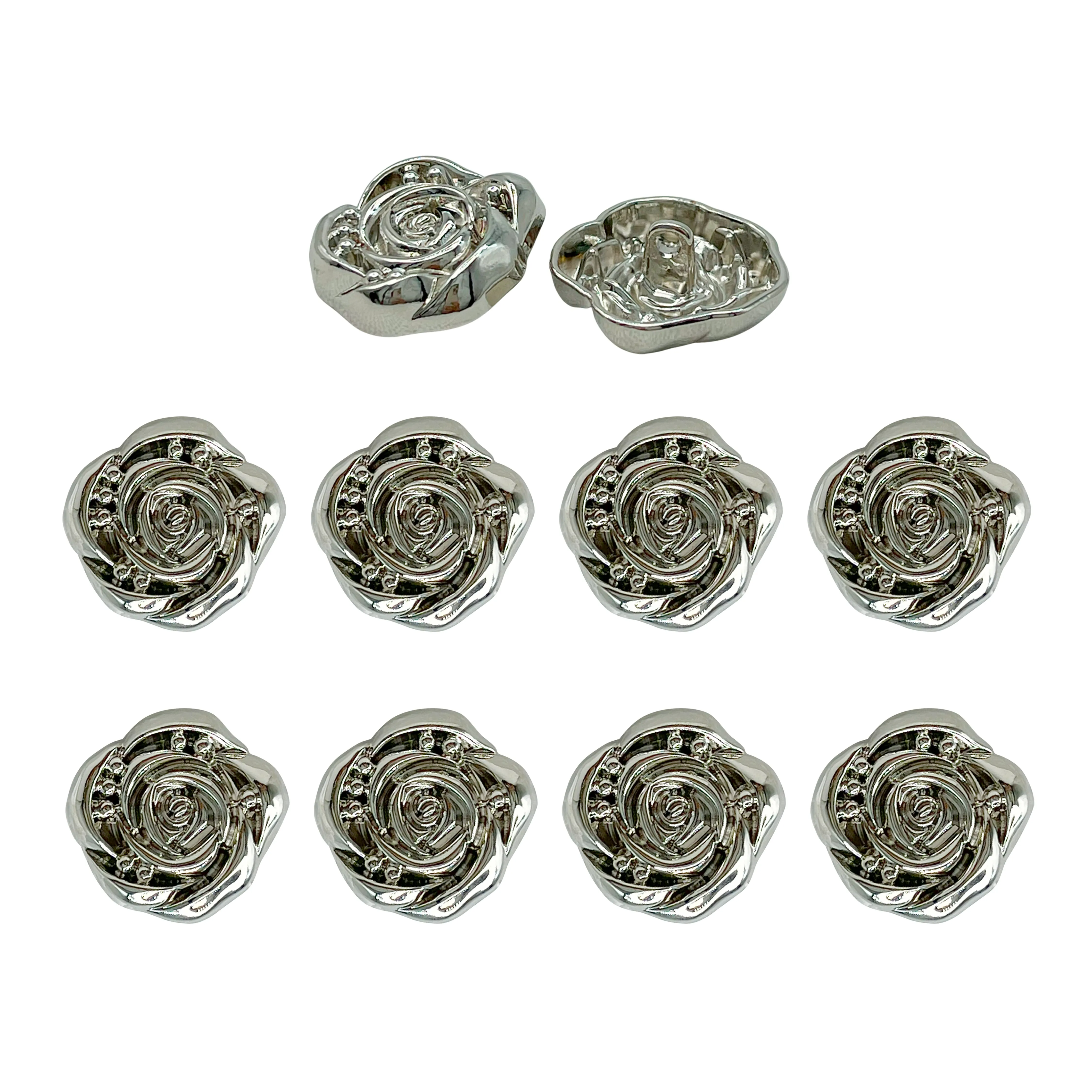 Decorative Rose Metal Buttons