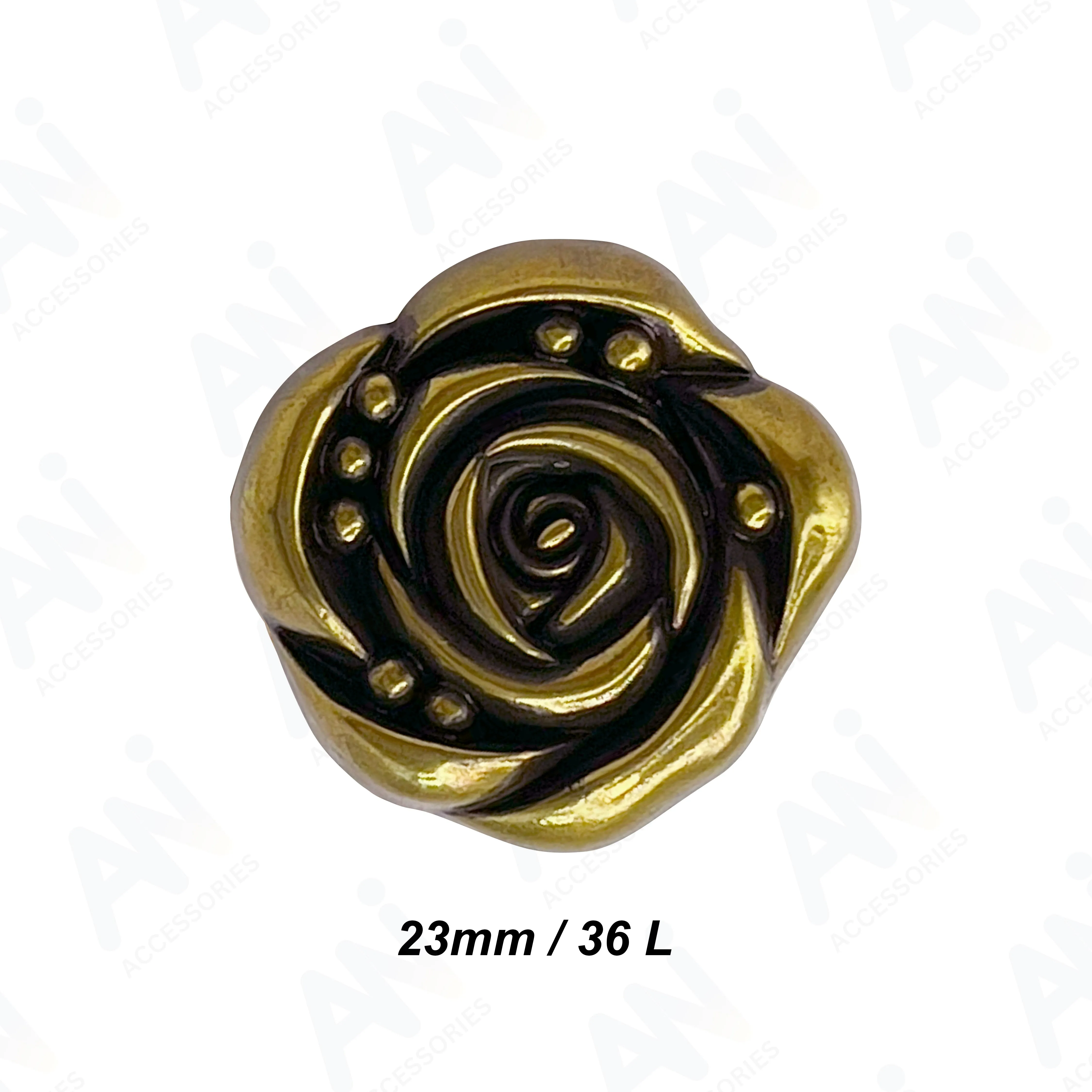 Decorative Rose Metal Buttons