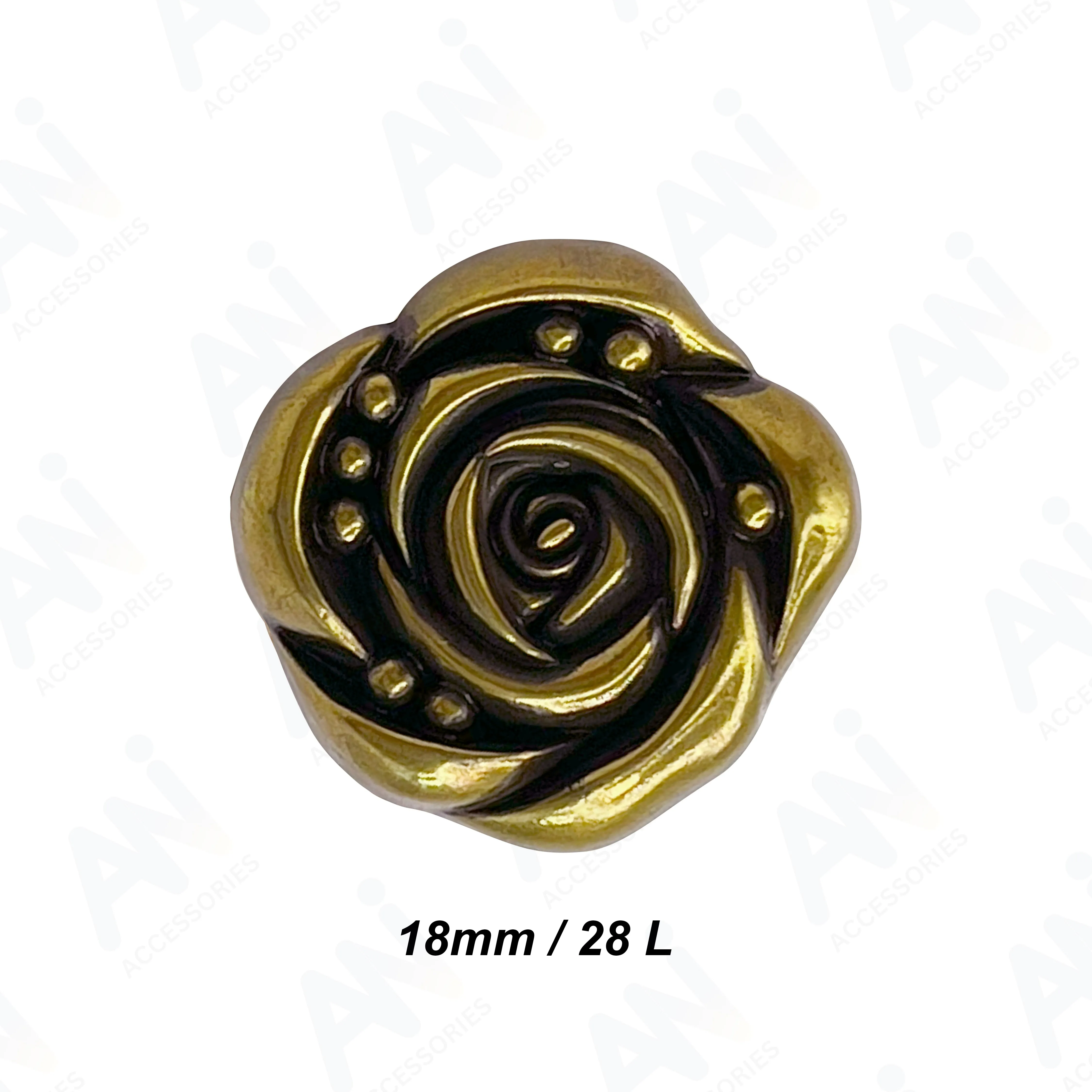 Decorative Rose Metal Buttons