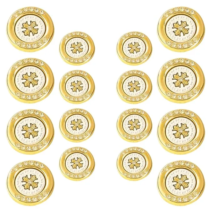 Diamond surrounded cross design buttons