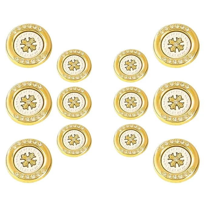 Diamond surrounded cross design buttons