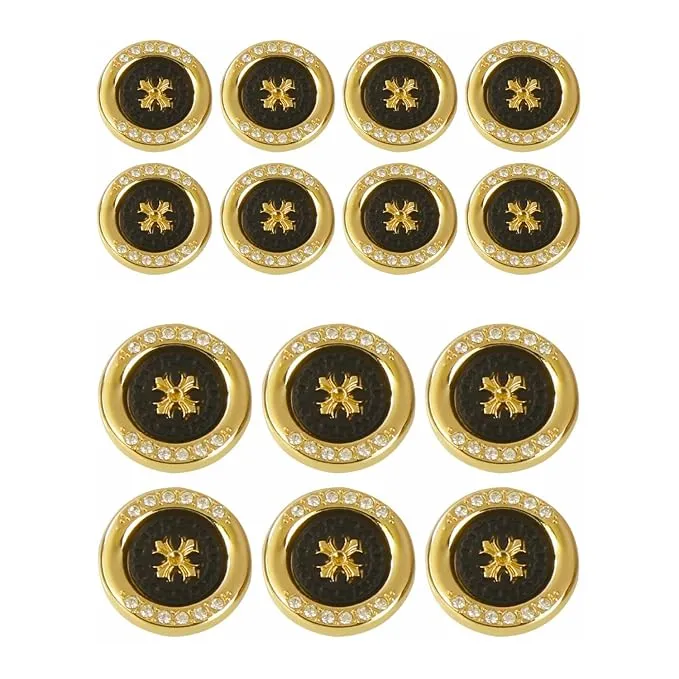 Diamond surrounded cross design buttons