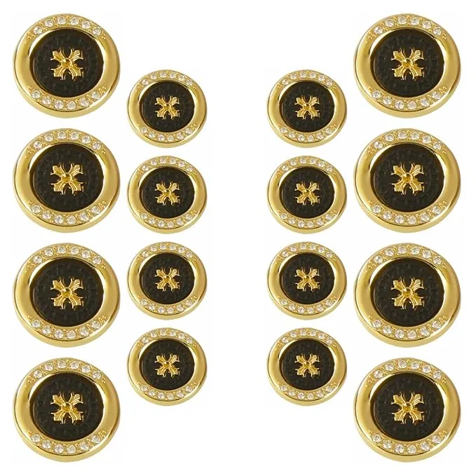 Diamond surrounded cross design buttons