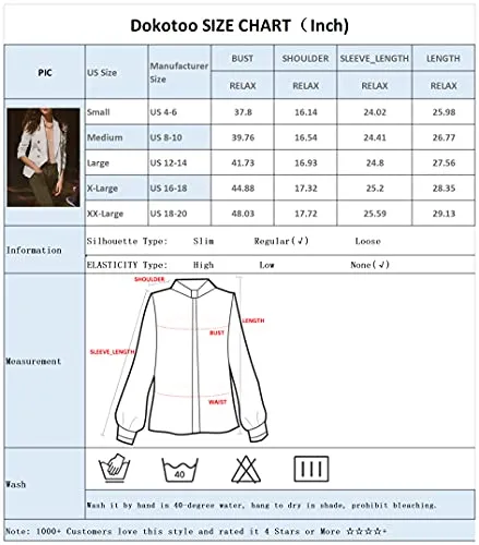 Dokotoo Women's Lapel Collar Cardigan Jacket