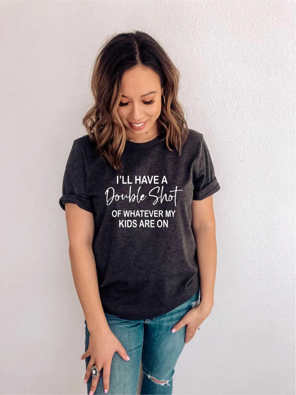 Double Shot Slogan T-shirts