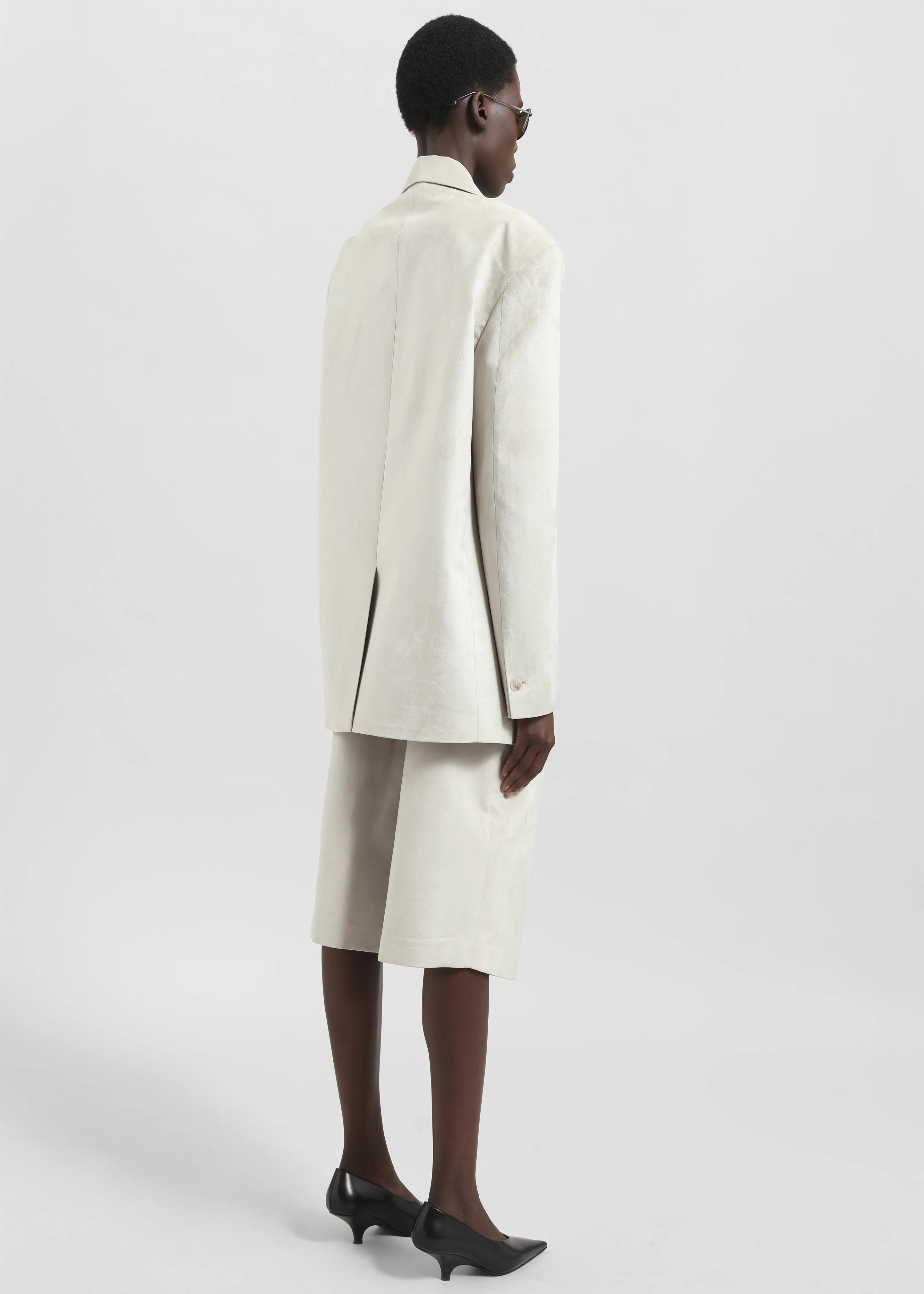 Edale Faux Suede Blazer - Light Beige