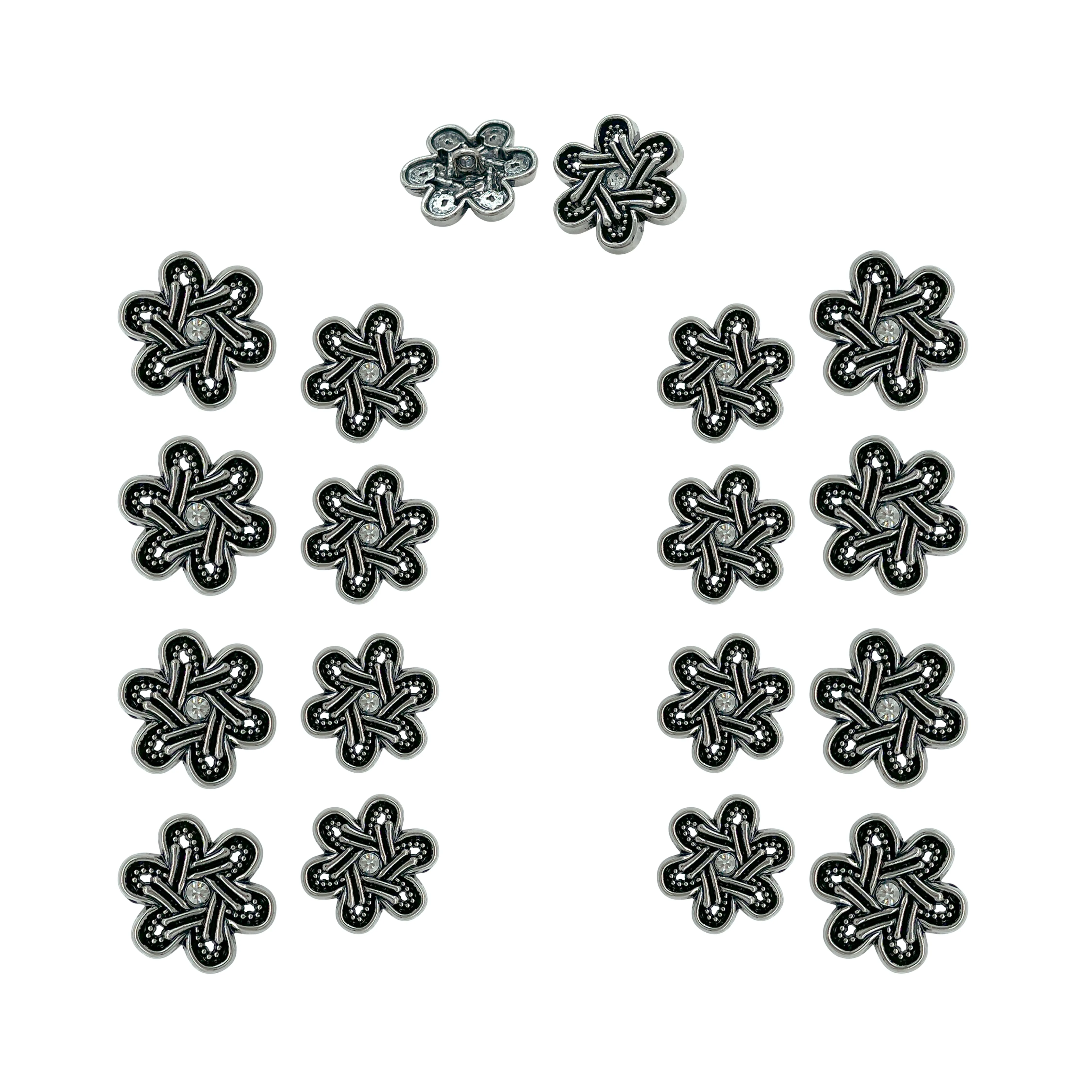 Elegant Ornate Flower Design Buttons for Apparel