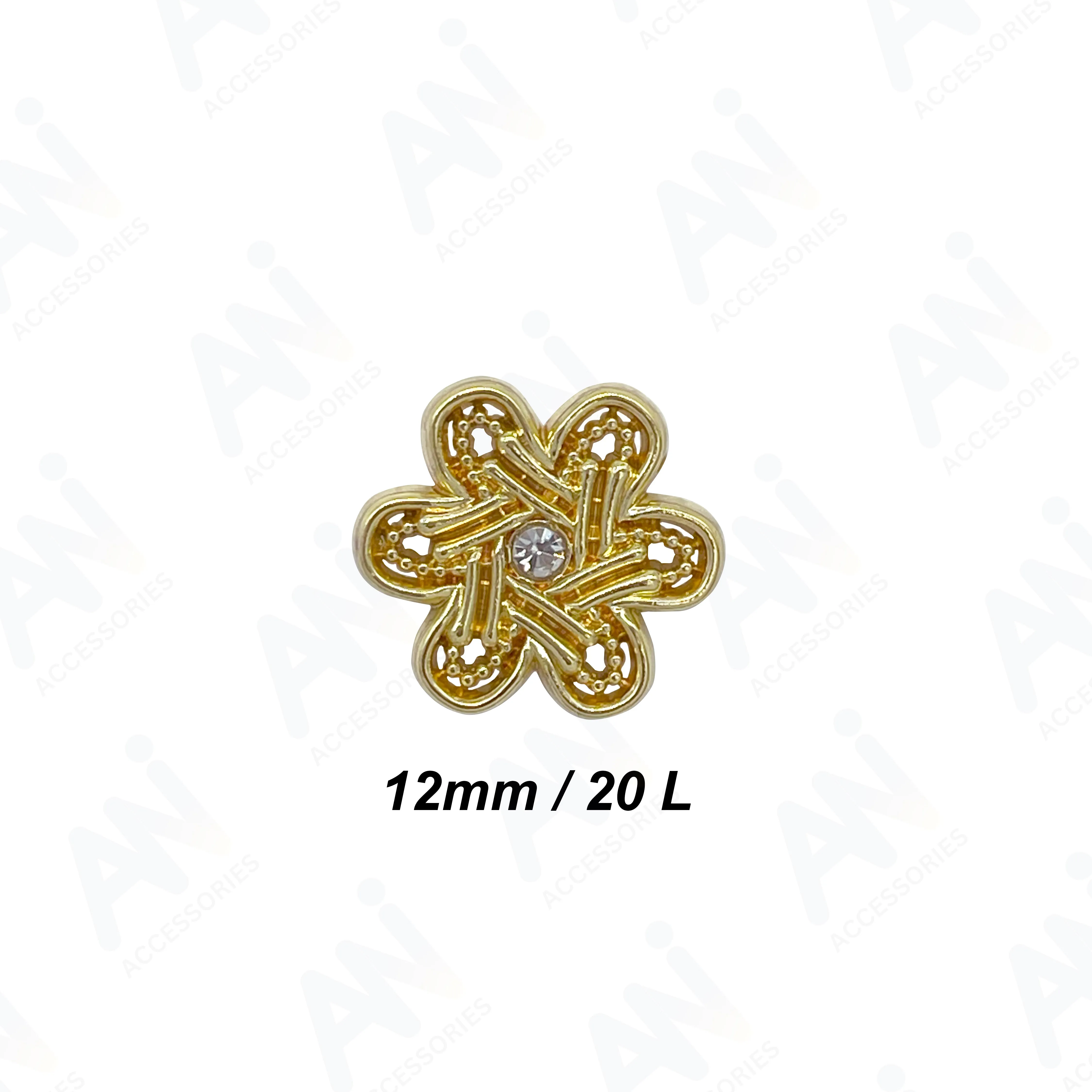 Elegant Ornate Flower Design Buttons for Apparel