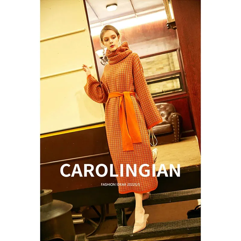 Elegant Patterned Knit Dress