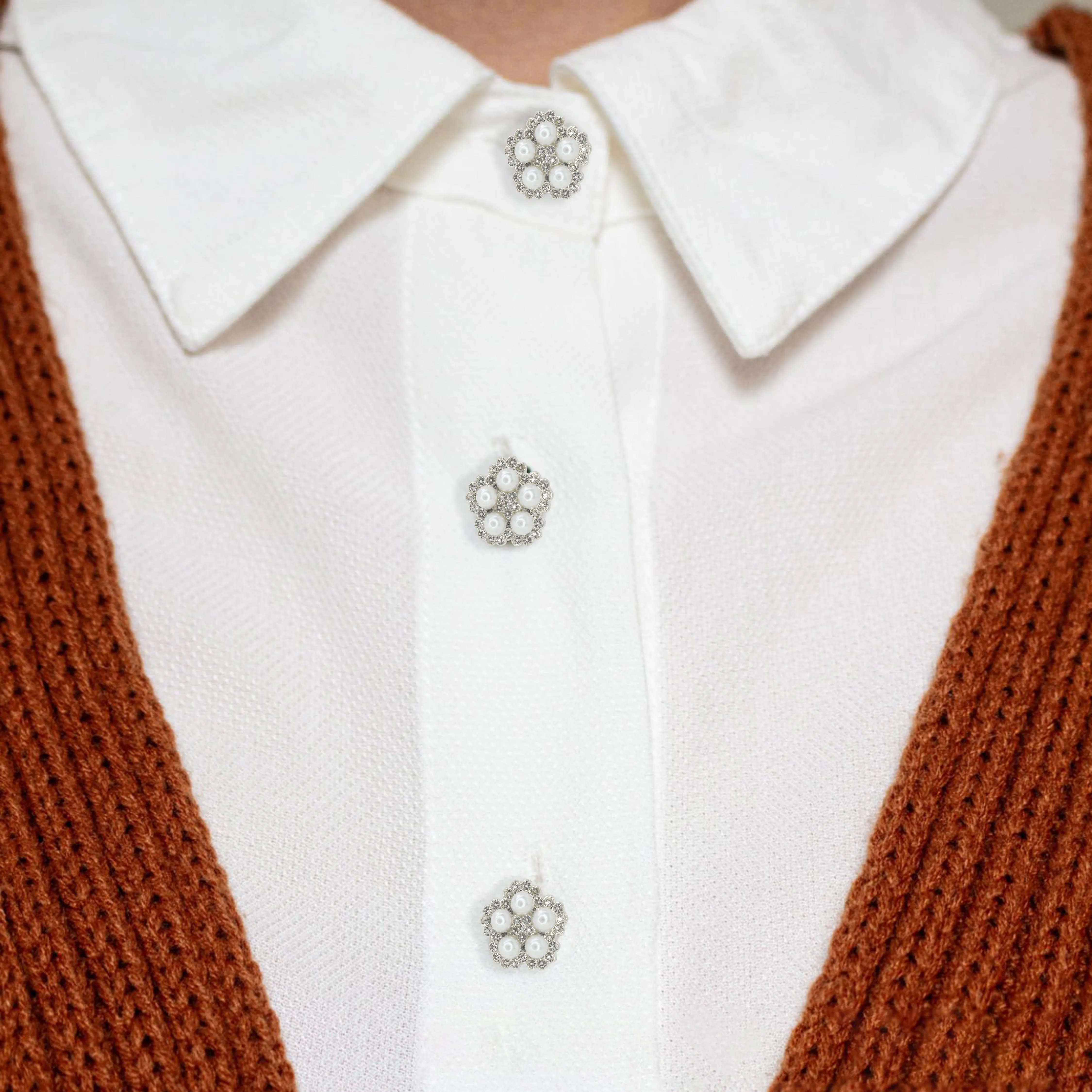 Elegant Pearl Style Metal Buttons