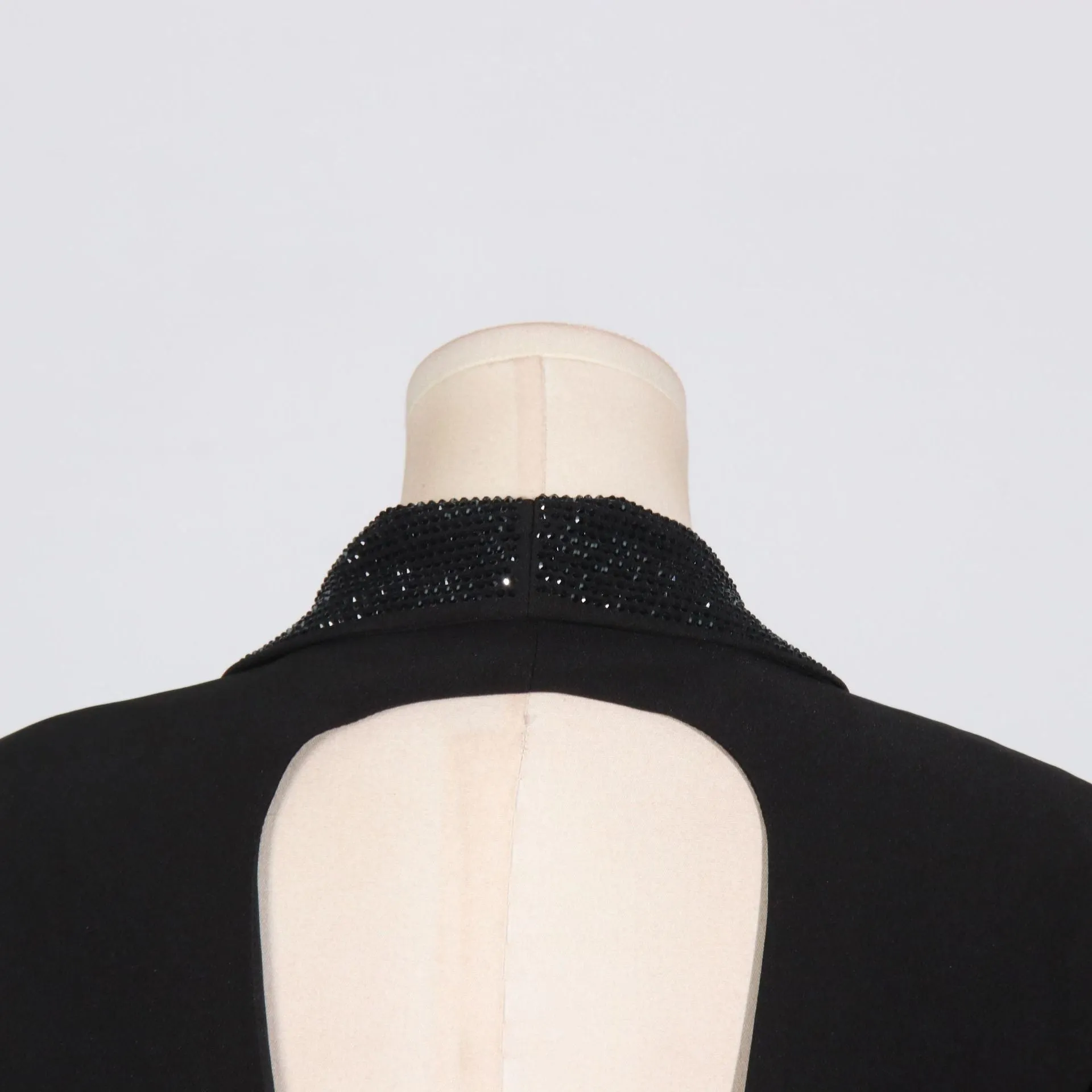 Embellished Backless Blazer Dress