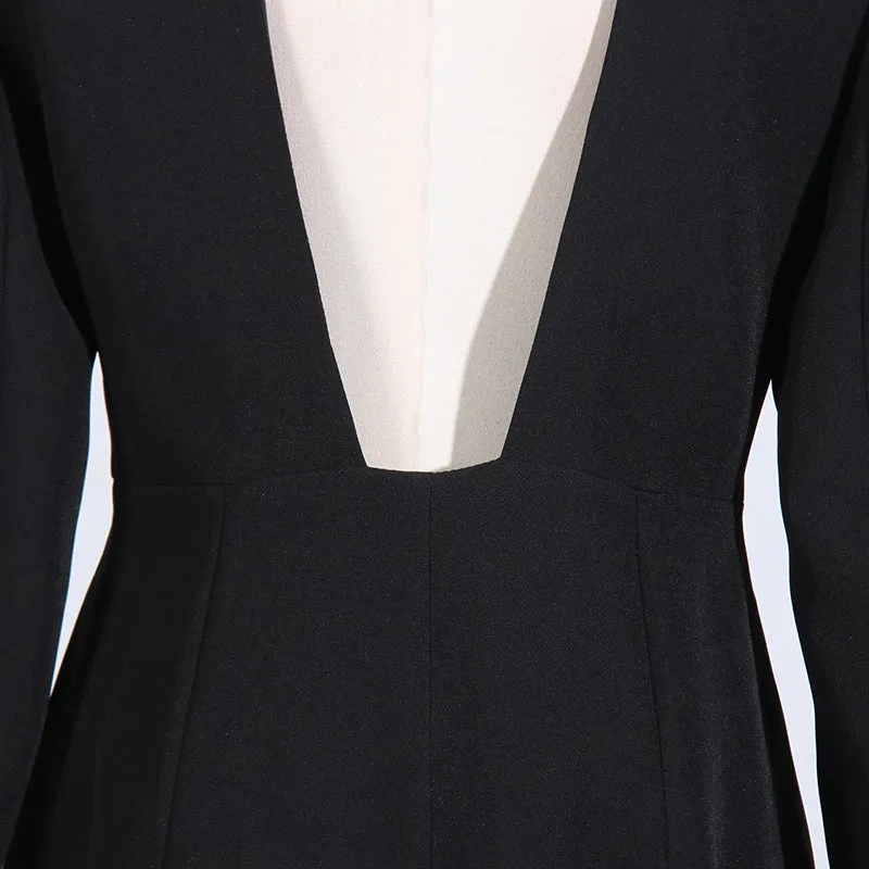 Embellished Backless Blazer Dress