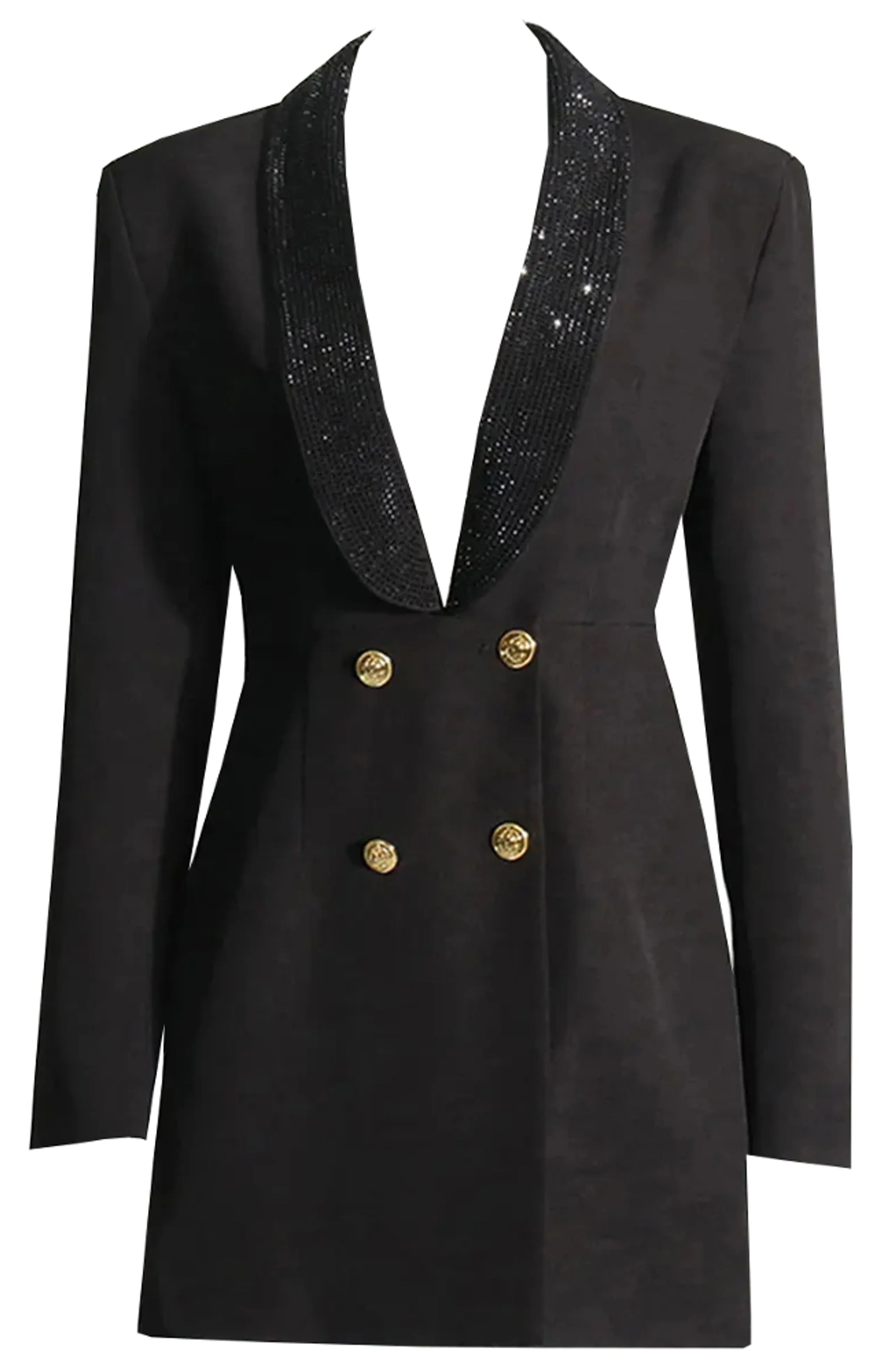Embellished Backless Blazer Dress