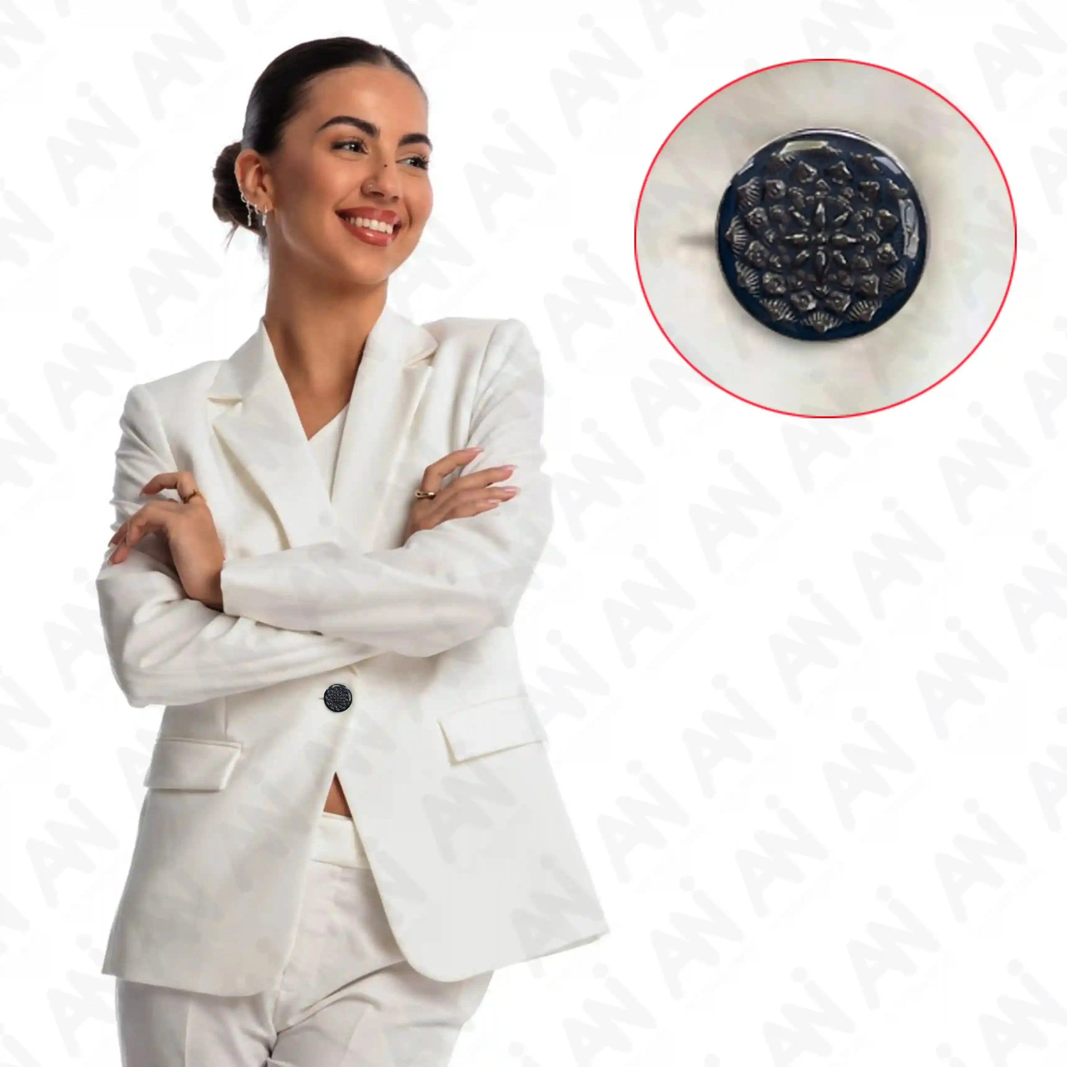 Embossed Inspire Metal Button