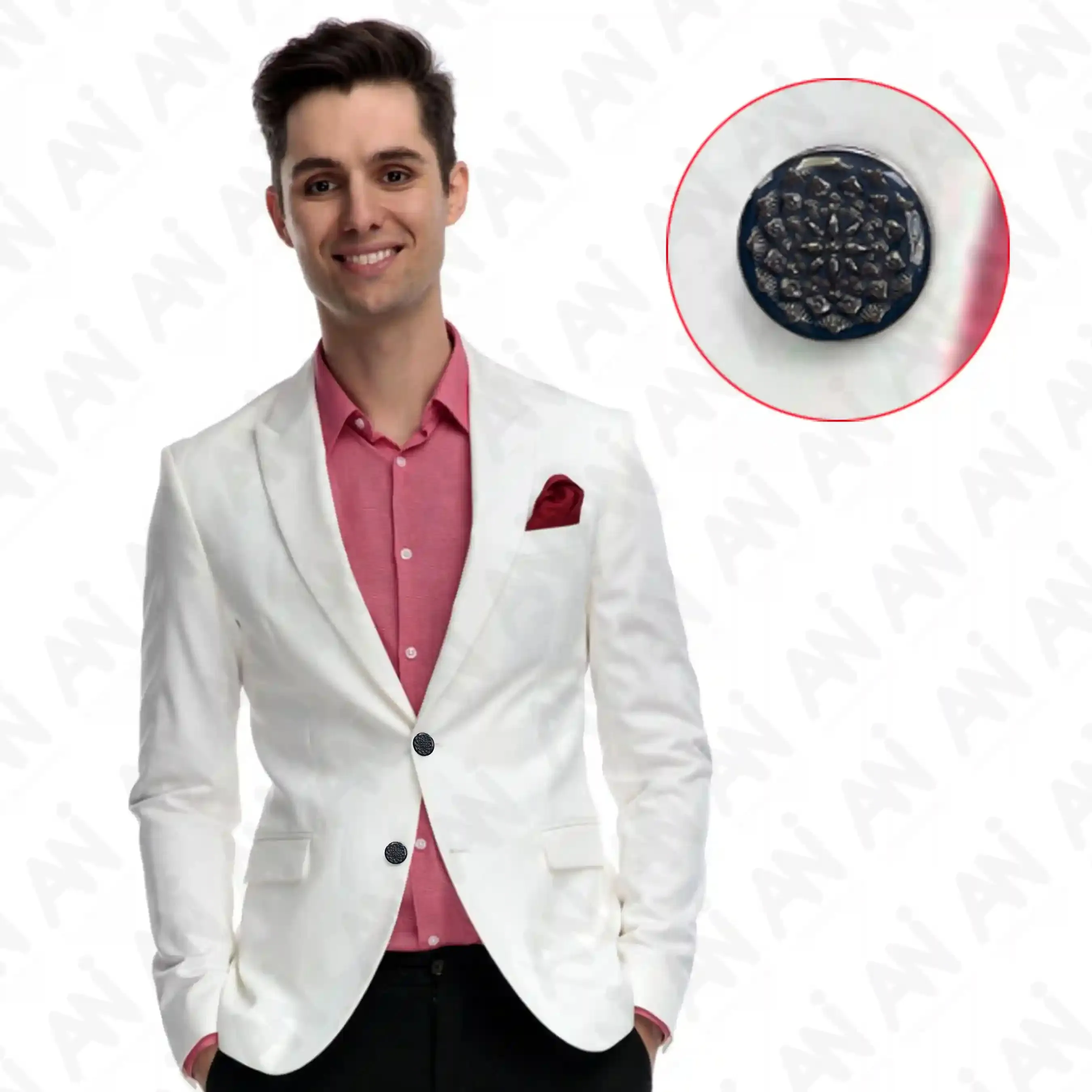 Embossed Inspire Metal Button