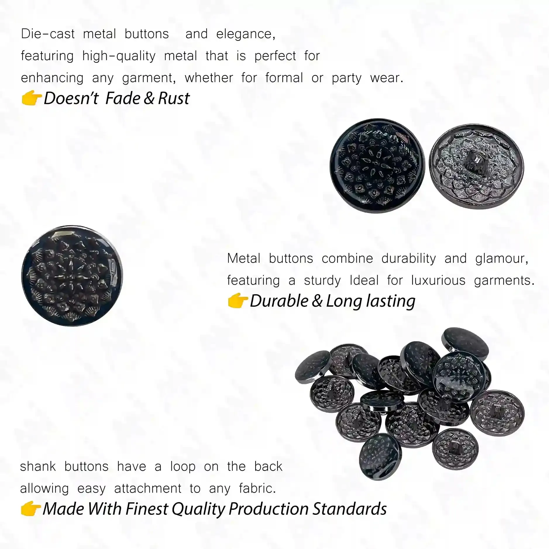 Embossed Inspire Metal Button