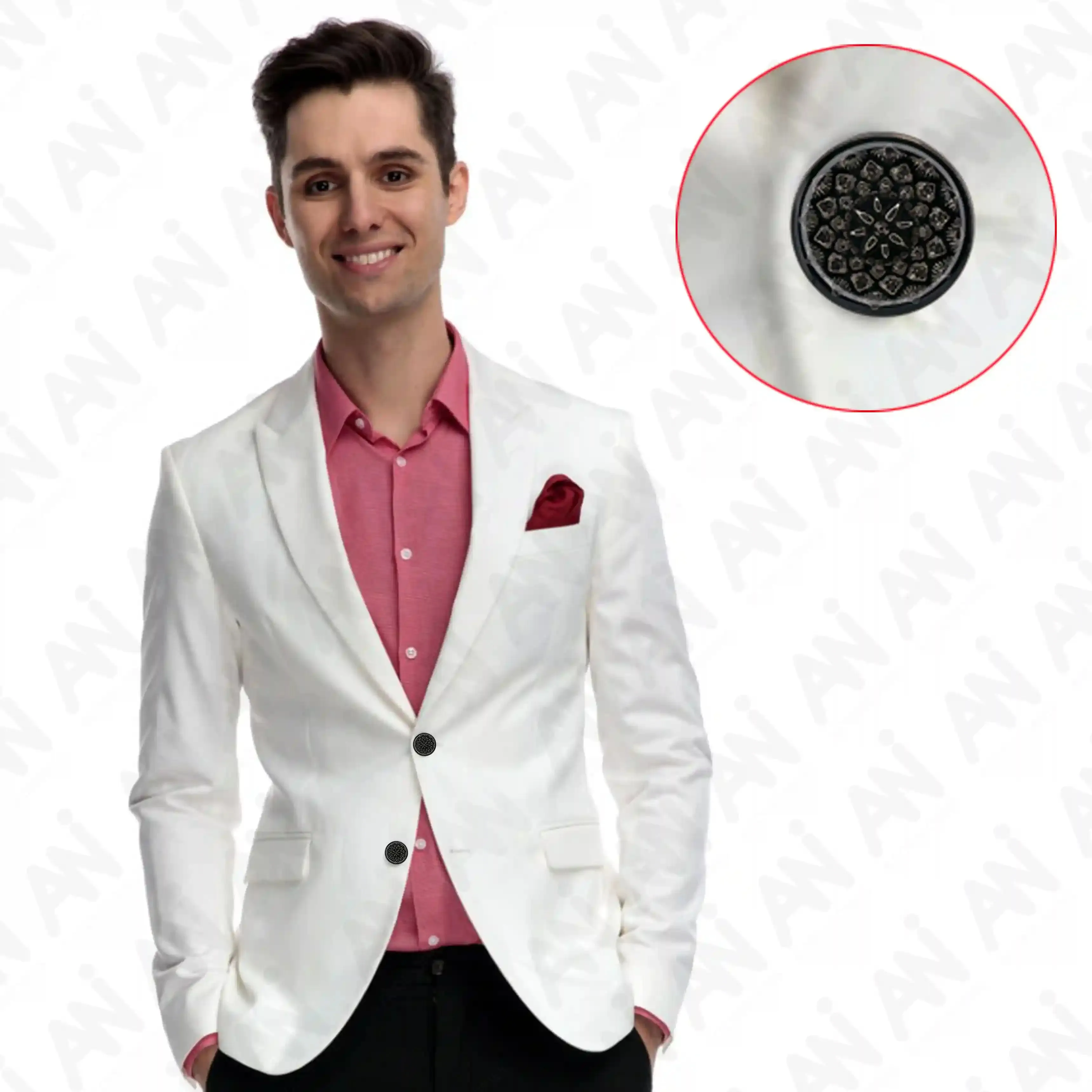 Embossed Inspire Metal Button