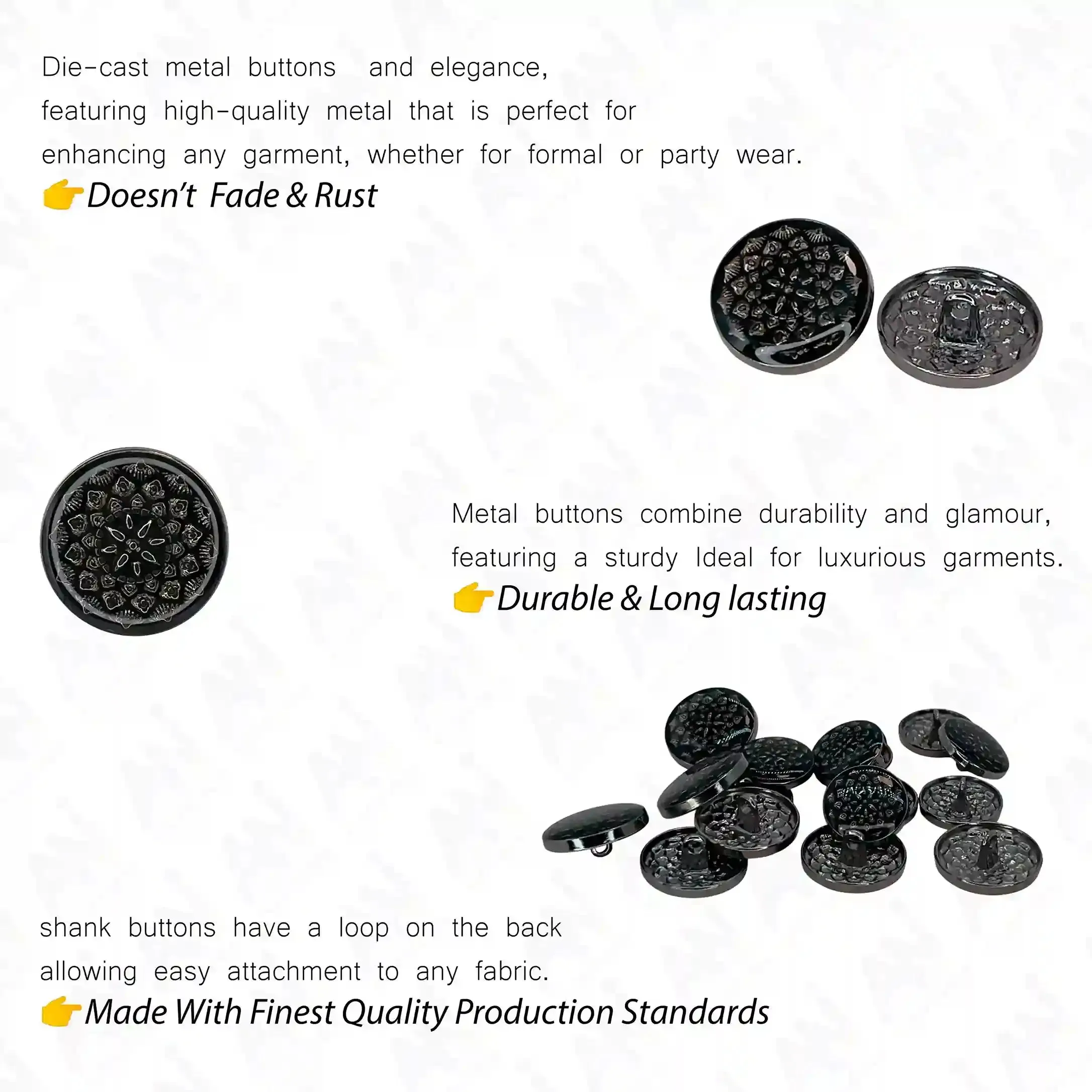 Embossed Inspire Metal Button