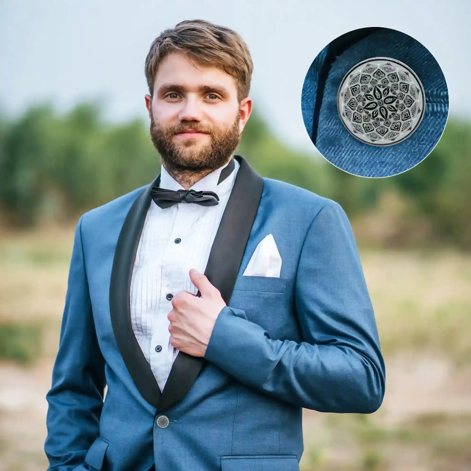 Embossed Inspire Metal Button