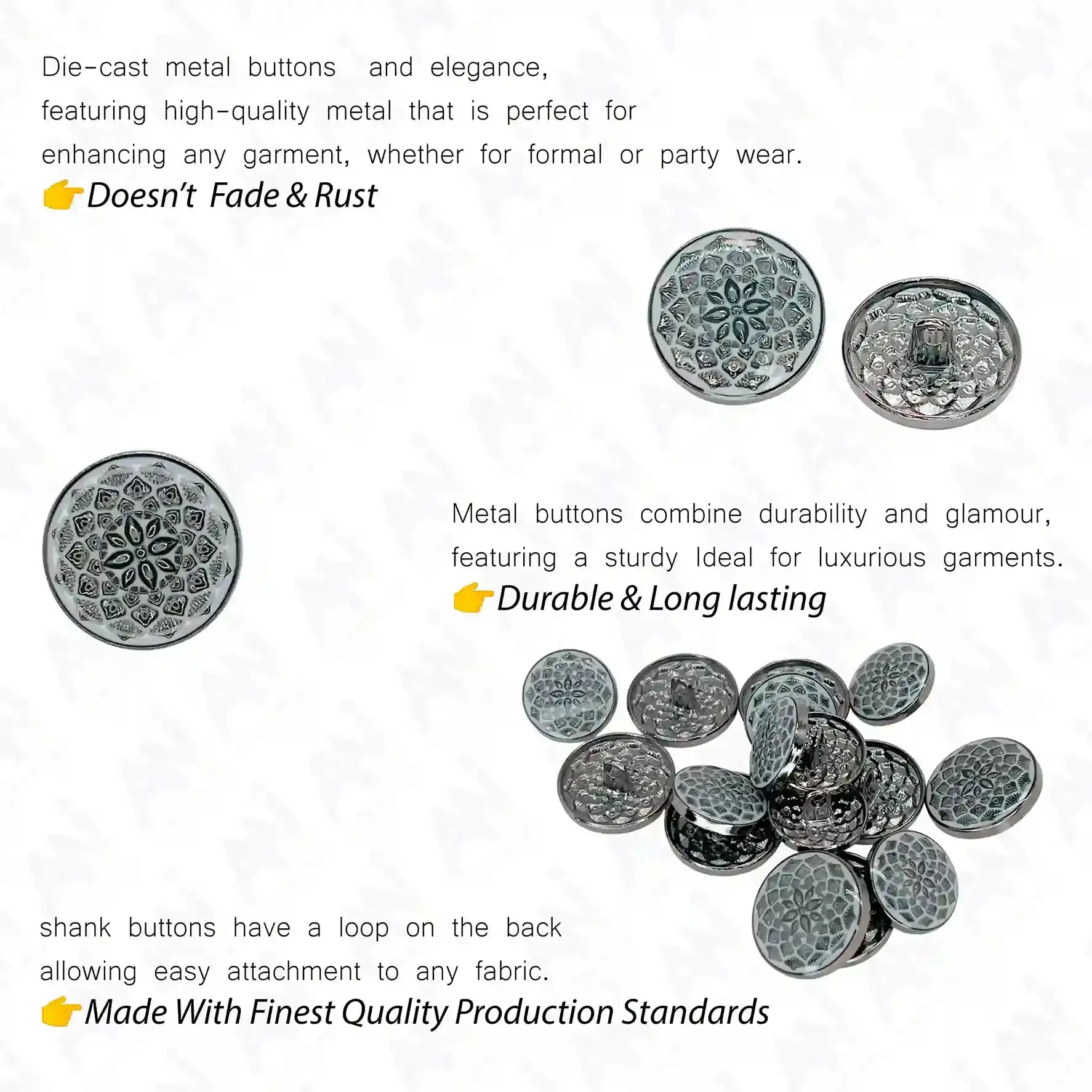 Embossed Inspire Metal Button
