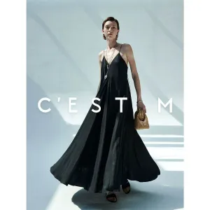 Exquisite Acetate V-Neck Dress