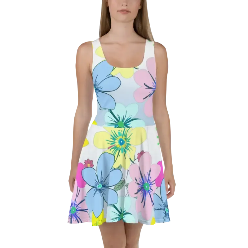 Eye Catching Skater Dress with Trendy Bold Flair