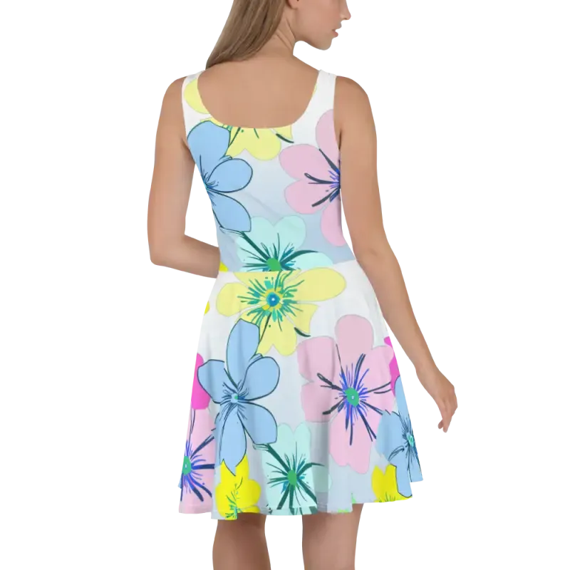 Eye Catching Skater Dress with Trendy Bold Flair
