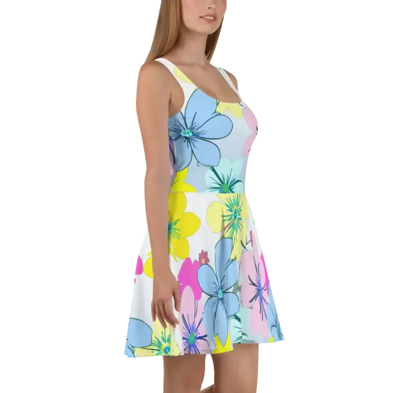 Eye Catching Skater Dress with Trendy Bold Flair