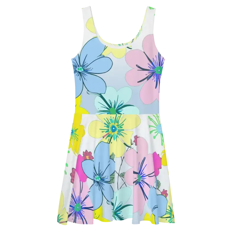 Eye Catching Skater Dress with Trendy Bold Flair