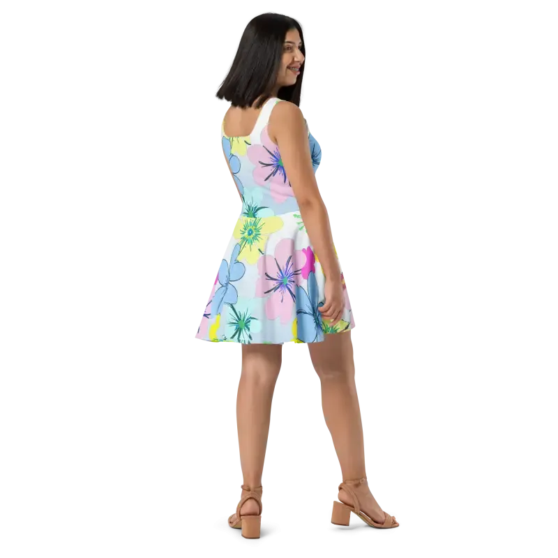 Eye Catching Skater Dress with Trendy Bold Flair