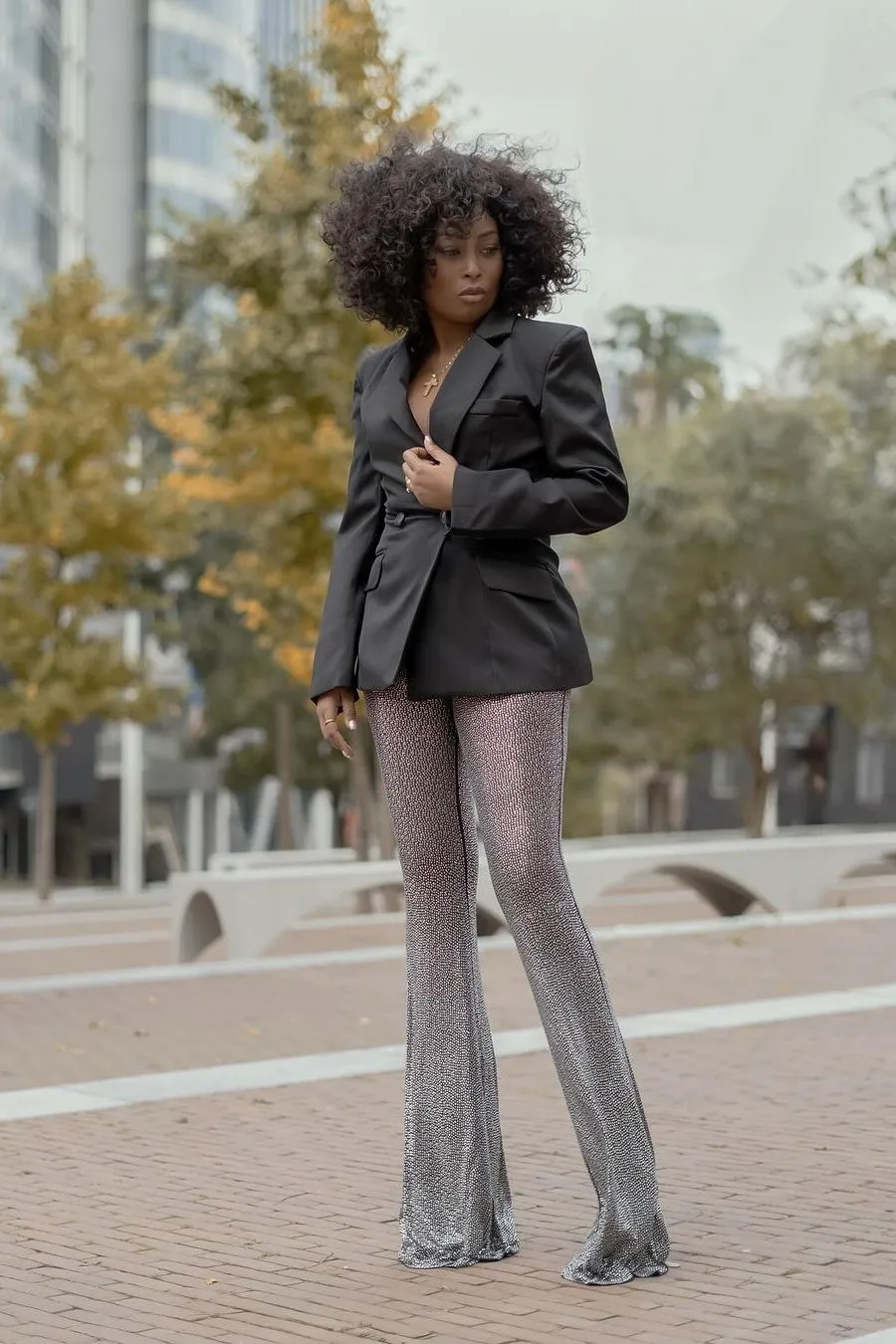 Falisa Diamante Net Blazer Set