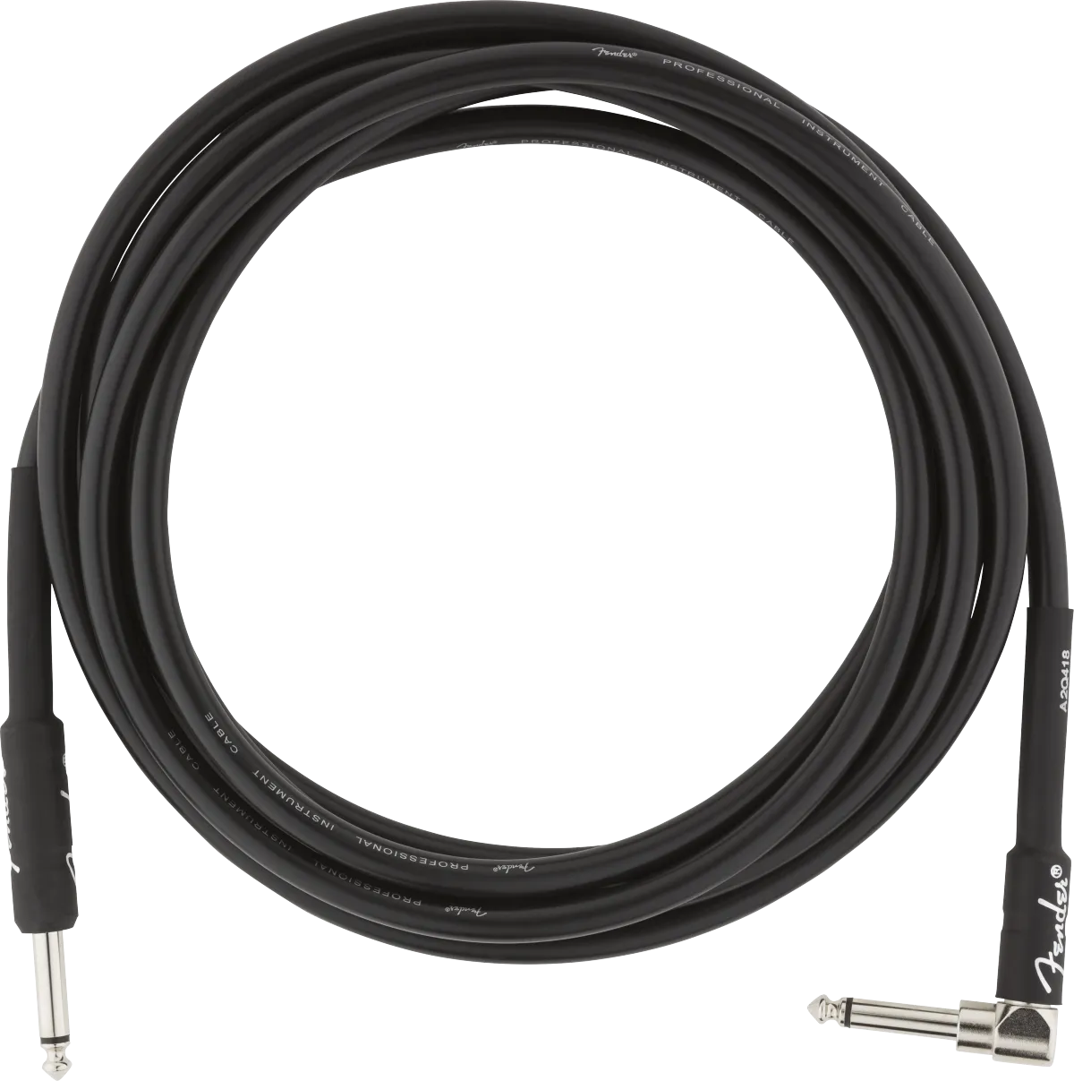 Fender Professional Series Instrument Cable, Straight-Angle, 15', Black
