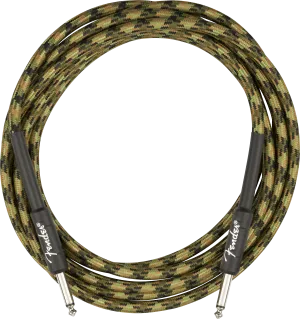FENDER Professional Series Instrument Cable Straight/Straight 10', Woodland Camo
