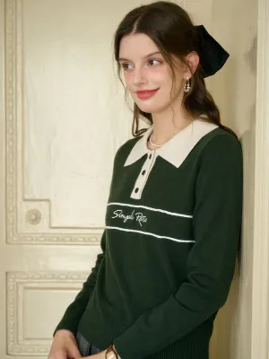 【Final Sale】Lara Versatile Polo Collar SR Logo Top
