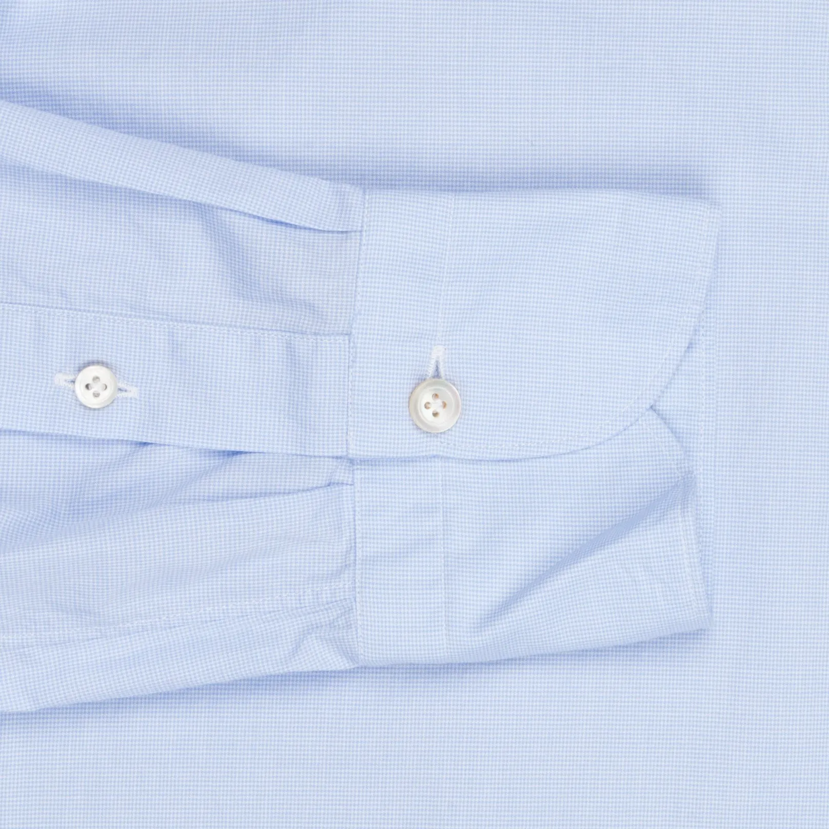 Finamore Tokyo Shirt Sergio Collar Fine Light Blue Puppytooth