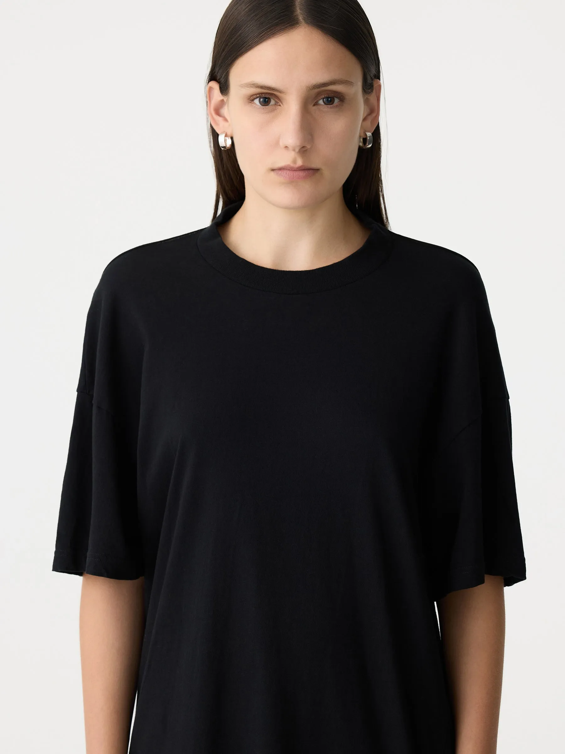 Floating Neck Boxy Short Sleeve Dress