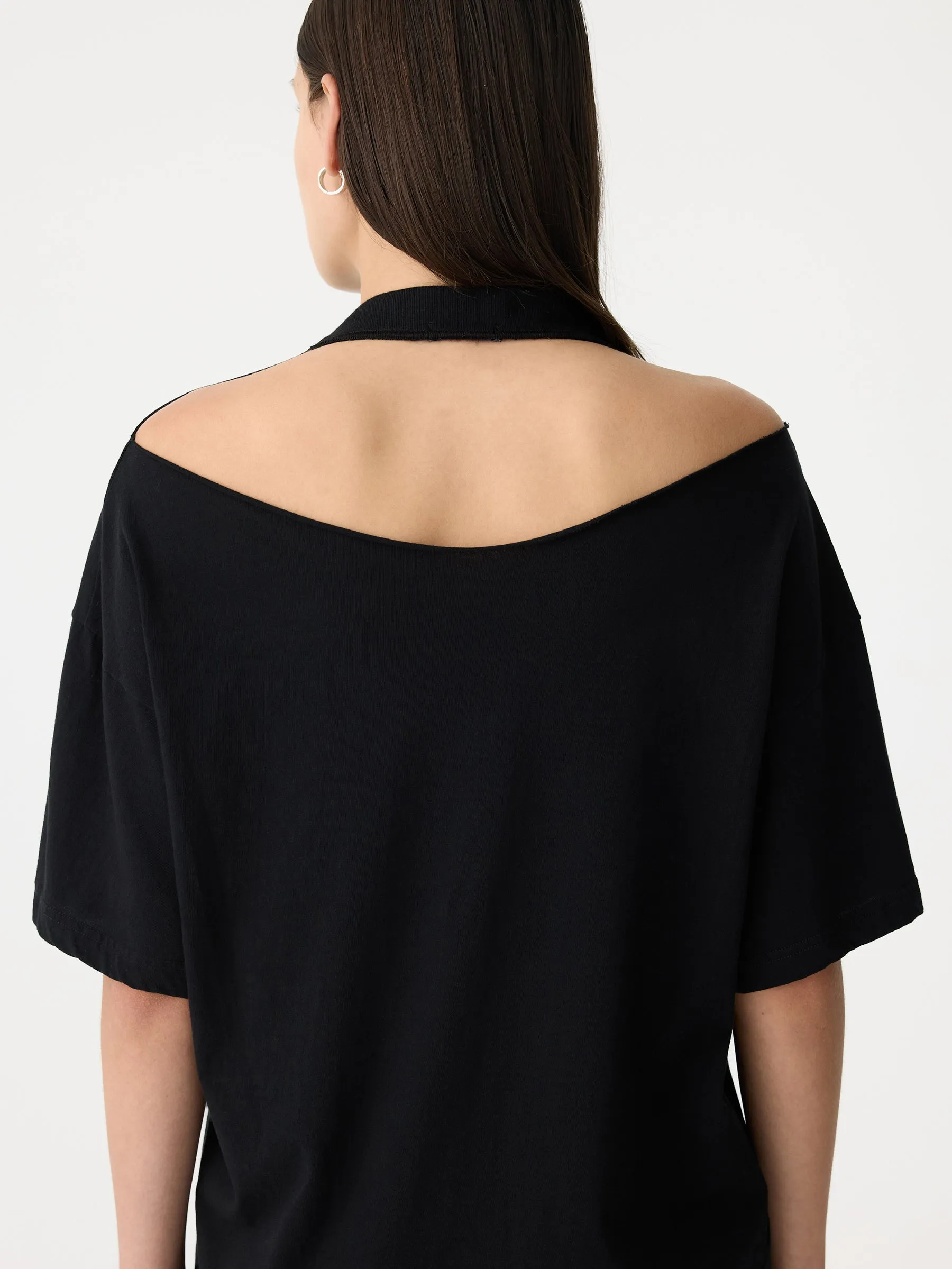 Floating Neck Boxy Short Sleeve Dress