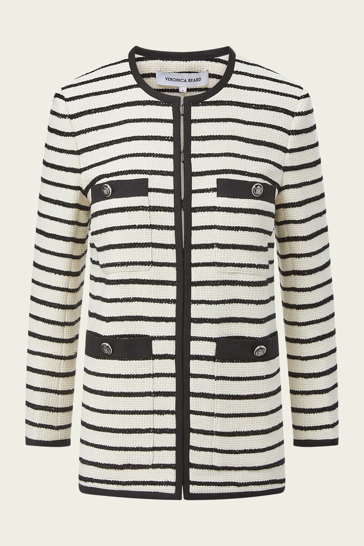 Foster Striped Dickey Jacket in Ivory Black