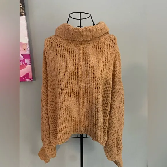 Free People Be Yours Pullover Cowl Turtleneck Sweater Size Medium