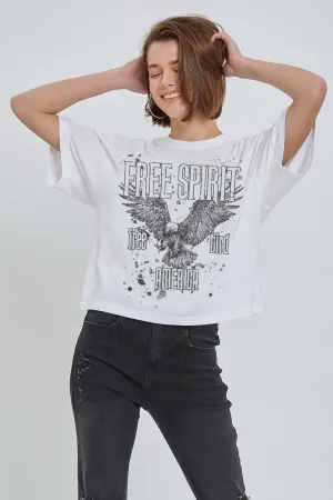 Free Spirit Eagle Relaxed Crop Tee