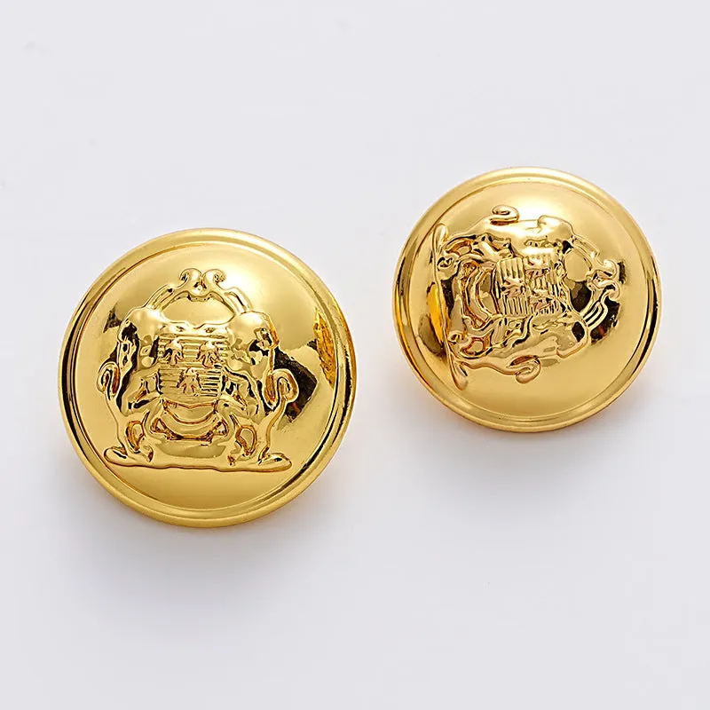 French British College Double Lion Metal Button with Handle 5pcs