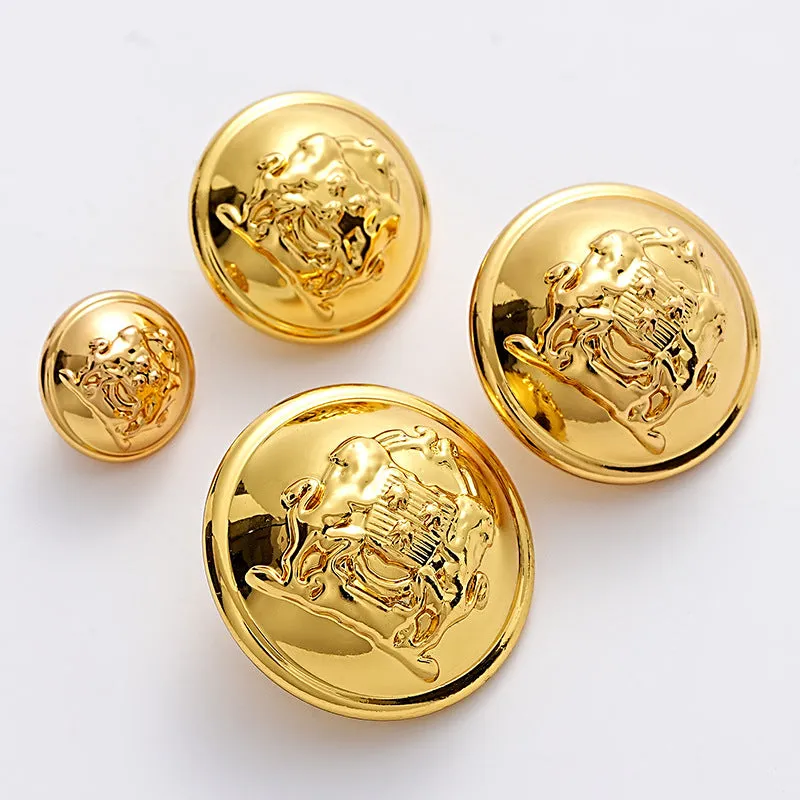 French British College Double Lion Metal Button with Handle 5pcs