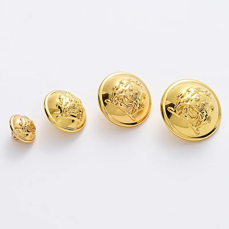French British College Double Lion Metal Button with Handle 5pcs