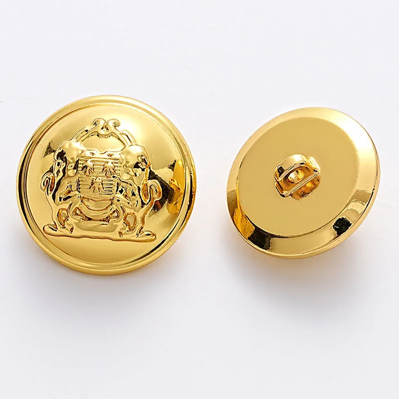 French British College Double Lion Metal Button with Handle 5pcs